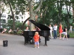 Colin Huggins, grand piano, Washington Square Park