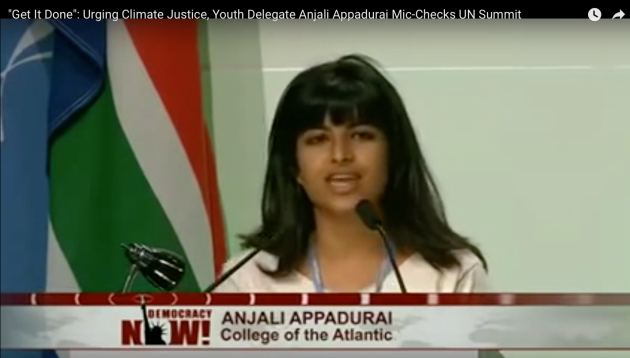 Anjali Appadurai, Youth Delegation, College of the Atlantic, United Nations Climate Change Conference, Durban, South Africa 2011, Amy Goodman, Democracy Now