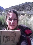 Carol Keiter the blogger on return hitch from Taos to Santa Fe, New Mexico