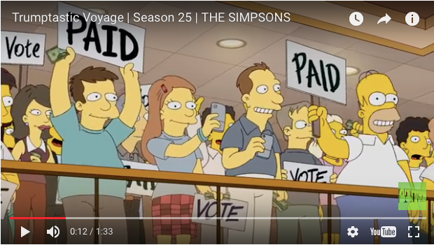 Simpsons episode Trump Homer paid to vote