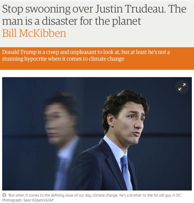 Stop Swooning over Justin Trudeau, Climate Disaster, Bill McKibben