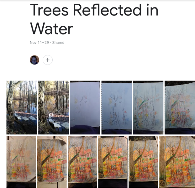 Trees Reflected in Water Progression, Faber Castell watercolor pencils