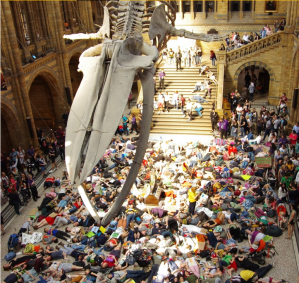 XR, Extinction Rebellion, Mass Die-In at the Natural History Museum Museum, photo Terry Matthews