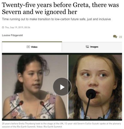 25 years before Greta was Severn whom we ignored